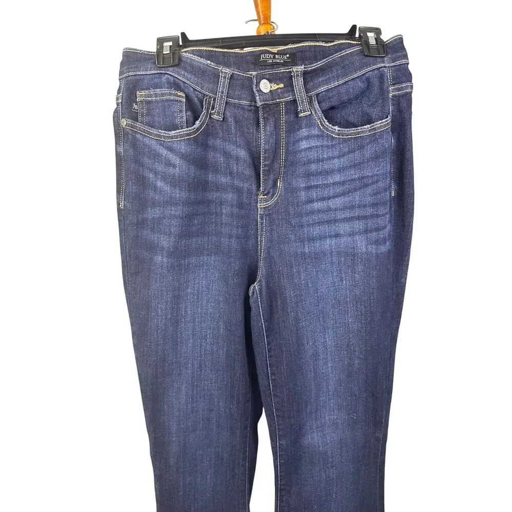 Judy Blue Flare Jeans Dark Wash Mid Rise Stretch 7 28 Classic Retro - Picture 3 of 9